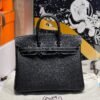 Birkin 25CM Chever Leather So Black / Lime Silver Hardware French Handmade Perfect Quality