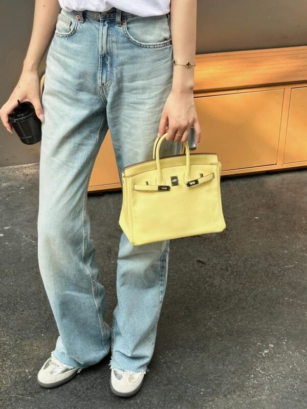 Birkin 25CM 1Z Jaune Poussin Swift Leather Gold Hardware French Handmade Perfect Quality