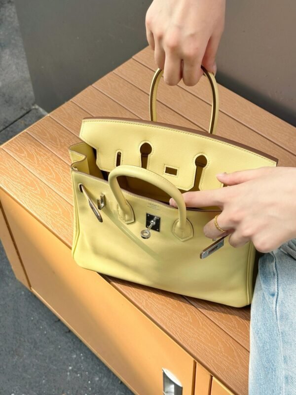 Birkin 25CM 1Z Jaune Poussin Swift Leather Gold Hardware French Handmade Perfect Quality