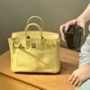 Birkin 25CM 1Z Jaune Poussin Swift Leather Gold Hardware French Handmade Perfect Quality