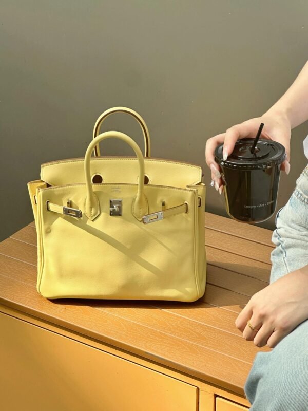 Birkin 25CM 1Z Jaune Poussin Swift Leather Gold Hardware French Handmade Perfect Quality