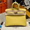 Birkin 25CM 1Z Jaune Poussin Swift Leather Gold Hardware French Handmade Perfect Quality
