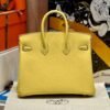 Birkin 25CM 1Z Jaune Poussin Swift Leather Gold Hardware French Handmade Perfect Quality
