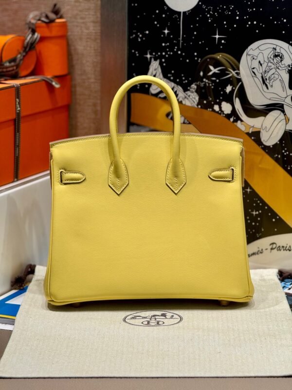 Birkin 25CM 1Z Jaune Poussin Swift Leather Gold Hardware French Handmade Perfect Quality