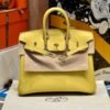 Birkin 25CM 1Z Jaune Poussin Swift Leather Gold Hardware French Handmade Perfect Quality