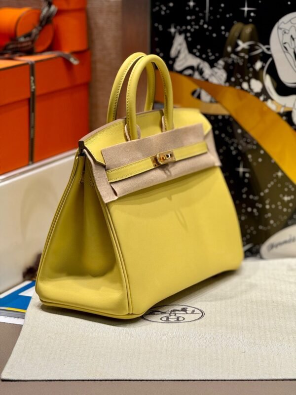 Birkin 25CM 1Z Jaune Poussin Swift Leather Gold Hardware French Handmade Perfect Quality