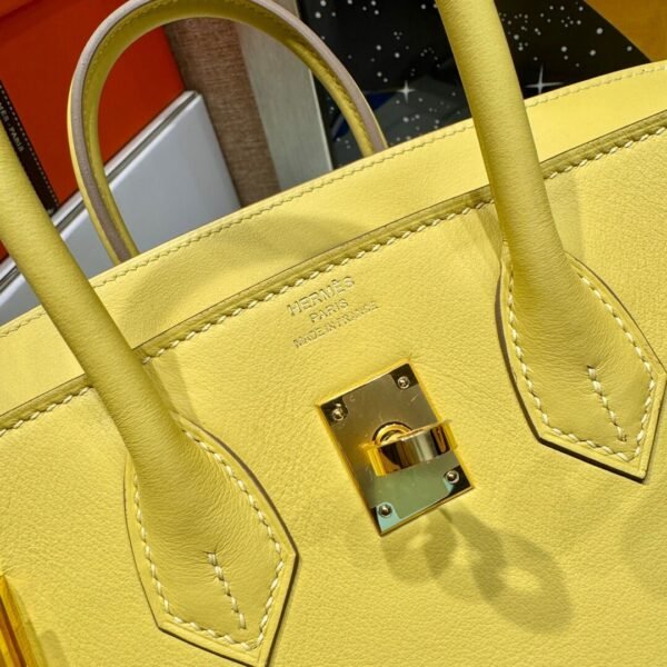 Birkin 25CM 1Z Jaune Poussin Swift Leather Gold Hardware French Handmade Perfect Quality