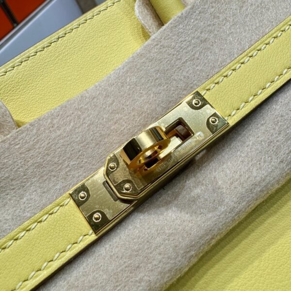 Birkin 25CM 1Z Jaune Poussin Swift Leather Gold Hardware French Handmade Perfect Quality