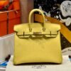 Birkin 25CM 1Z Jaune Poussin Swift Leather Gold Hardware French Handmade Perfect Quality