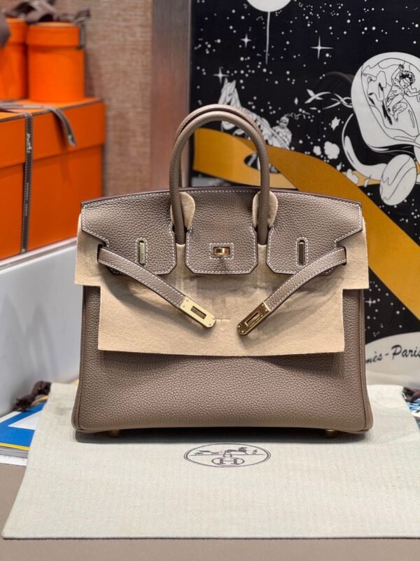 Birkin 25CM CK18 Etoupe Togo Leather Gold Hardware French Handmade Perfect Quality