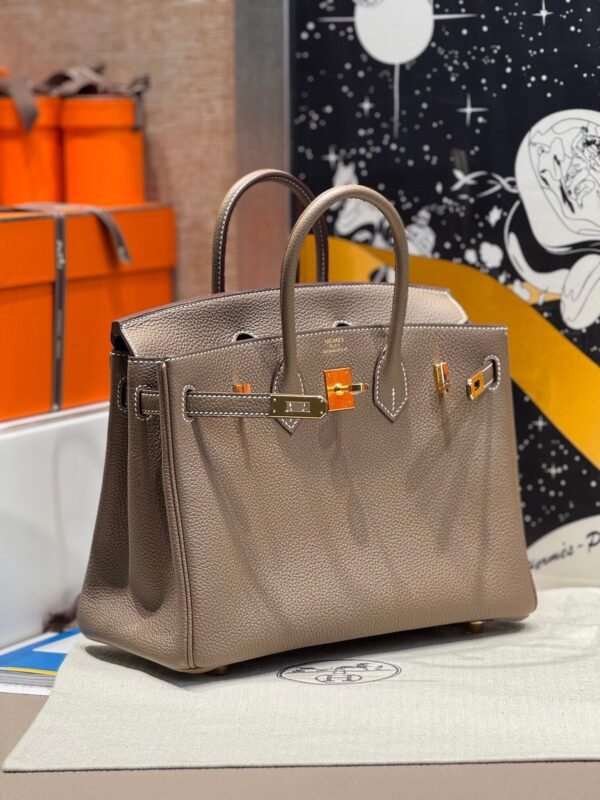 Birkin 25CM CK18 Etoupe Togo Leather Gold Hardware French Handmade Perfect Quality
