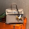Birkin 25CM CK18 Etoupe Epsom Leather Silver Hardware French Handmade Perfect Quality