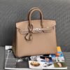 Birkin 25CM CK18 Etoupe Epsom Leather Silver Hardware French Handmade Perfect Quality