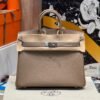 Birkin 25CM CK18 Etoupe Epsom Leather Silver Hardware French Handmade Perfect Quality