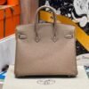 Birkin 25CM CK18 Etoupe Epsom Leather Silver Hardware French Handmade Perfect Quality