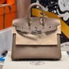 Birkin 25CM CK18 Etoupe Epsom Leather Silver Hardware French Handmade Perfect Quality
