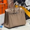 Birkin 25CM CK18 Etoupe Epsom Leather Silver Hardware French Handmade Perfect Quality