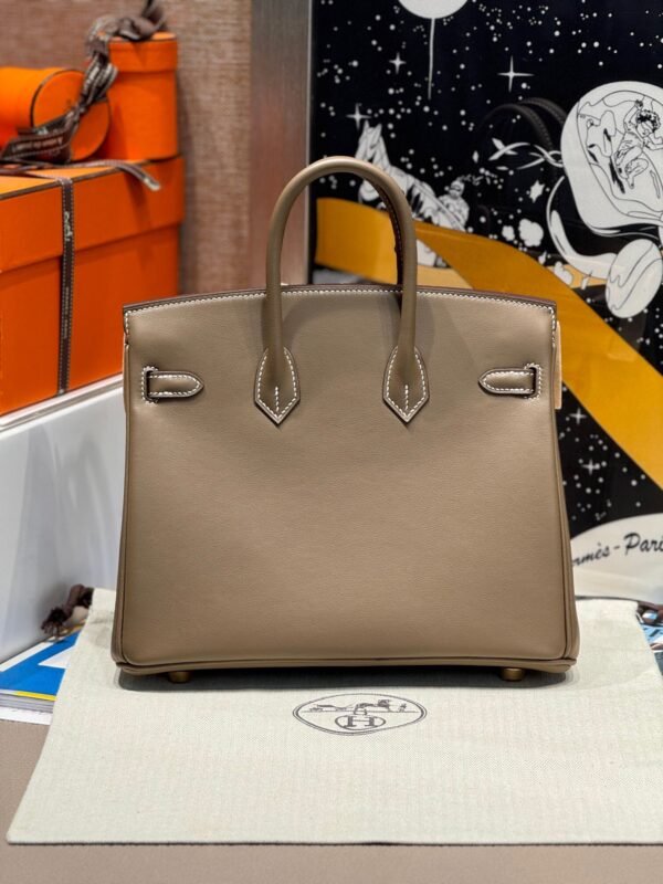 Birkin 25CM CK18 Etoupe Swift Leather Gold Hardware French Handmade Perfect Quality