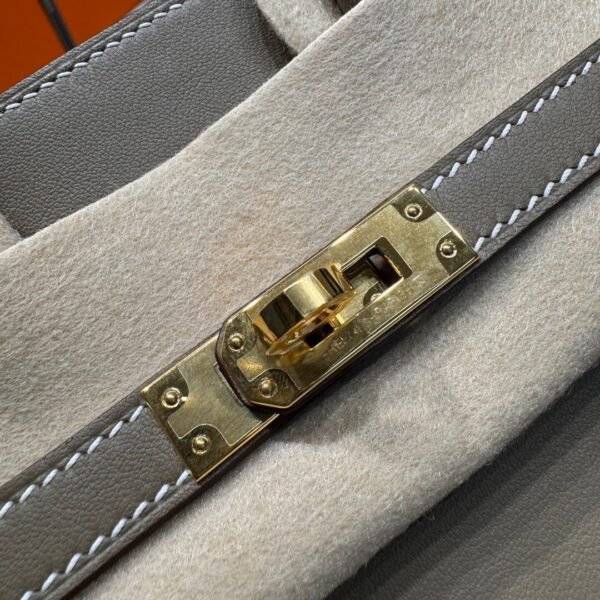 Birkin 25CM CK18 Etoupe Swift Leather Gold Hardware French Handmade Perfect Quality
