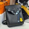 HAC A DOS Black Togo / Bleu France / Jaune De Naples Hang Tag Silver Hardware Perfect Quality HAC A DOS Black Togo / Bleu France / Jaune De Naples Hang Tag Silver Hardware Perfect Quality