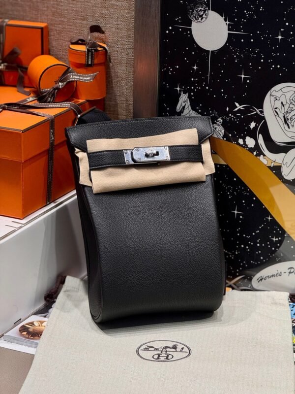 HAC A DOS CK89 Black Togo Leather Silver Hardware French Handmade Perfect Quality HAC A DOS CK89 Black Togo Leather Silver Hardware French Handmade Perfect Quality