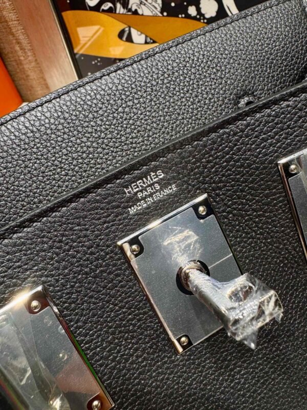 HAC A DOS Black Togo / Bleu France / Jaune De Naples Hang Tag Silver Hardware Perfect Quality HAC A DOS CK89 Black Togo Leather Silver Hardware French Handmade Perfect Quality