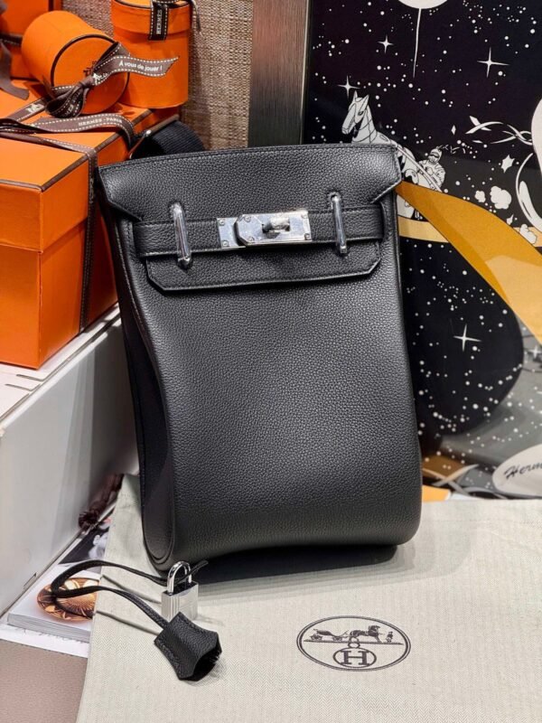 HAC A DOS CK89 Black Togo Leather Silver Hardware French Handmade Perfect Quality HAC A DOS CK89 Black Togo Leather Silver Hardware French Handmade Perfect Quality