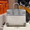 HERMÈS Birkin 25cm P0 Pantine Swift Leather & Canvas Silver Hardware – French Handmade