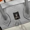 HERMÈS Birkin 25cm P0 Pantine Swift Leather & Canvas Silver Hardware – French Handmade