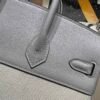 HERMÈS Birkin 25cm P0 Pantine Swift Leather & Canvas Silver Hardware – French Handmade