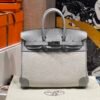 HERMÈS Birkin 25cm P0 Pantine Swift Leather & Canvas Silver Hardware – French Handmade