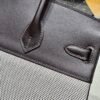 Sac Birkin 25CM Toile CK46 Ebene Swift Leather : Canvas Silver Hardware French Handmade Perfect Quality 08 Sac Birkin 25CM Toile CK46 Ebene Swift Leather / Canvas Silver Hardware French Handmade Perfect Quality